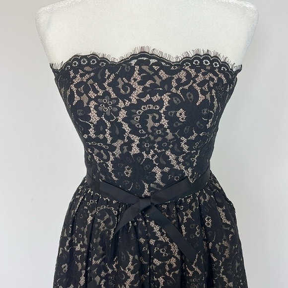 Robert Rodriguez Black Lace Strapless Fit Flare Mini Cocktail Dress Size 8 - Picture 17 of 17